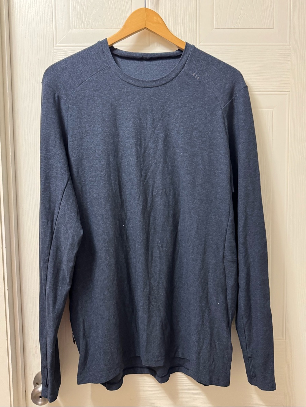 Men's Long-Sleeve Crewneck Shirt - Navy Blue